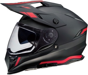 Z1R Range Uptake Helmet - Black/Red - Large - Dual sport helmet with drop-down sun visor