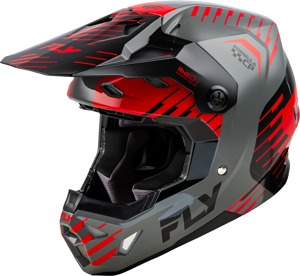 Fly Racing Youth Formula CP Slice Helmet Grey/Red/Black YL - ECE/DOT approved youth helmet