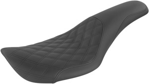 Profiler Lattice Stitched 2-Up Seat - Black - For 96-03 Harley FXDWG