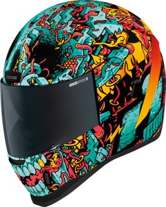 ICON Airform Munchies MIPS Helmet Blue/Orange/Green L - Full face helmet with MIPS tech