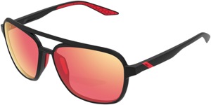 Kasia Sunglasses Black/Red w/ Red Mirror Lens