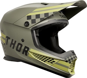 Thor Sector 2 Combat Helmet XS Matte Black/Green - MX helmet with matte black/green finish