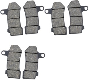 Complete Pad Set - Gold-Plus Semi Metallic Brake Pads - Replaces H-D # 41854-08, 42897-08, 42897-06 & 42850-06