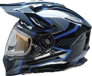 Z1R Range Rotor Snow Electric Helmet - Large, Blue/Black - Dual sport snow helmet with heated shield