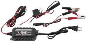 750mA Battery Charger & Maintainer - Includes Quick Disconnect Lead and Clip Lead