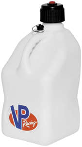 5.5 Gallon Motorsports Fluid Container - White Jug, Black Top