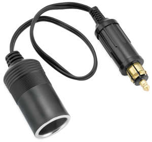 12-Volt/15-Amp Male DIN Plug (EURO Style) to Female Cigarette Adaptor