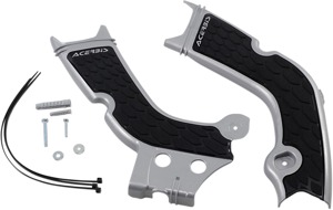 X-Grip Frame Guards Silver/Black - For 20-21 CRF250R/RX & 19-20 CRF450R/RX