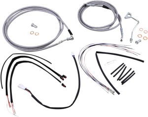 Extended Braided S.S. Control Cable Kit For 16" Gorila Bars - For 2015-2016 Harley Davidson Road Glide Models