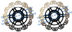 Front VEE Brake Rotors - Black - VEE Style Brake Rotor - Black Center Front Set