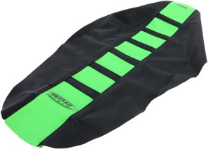 6-Rib Water Resistant Seat Cover Black/Green - For KX250F KX450F