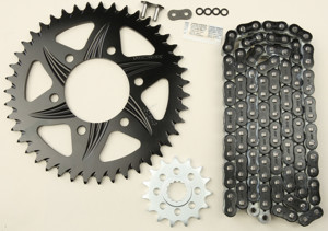 V3 Chain & Sprocket Kit Black RX Chain 520 15/43 Hardcoat Aluminum - For 07-19 Kawasaki ZX6R