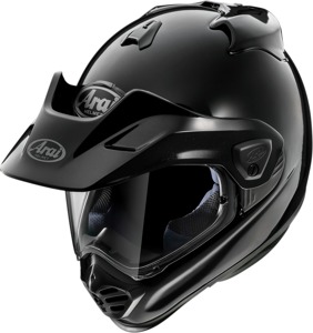 Arai XD-5 Solid Helmet Gloss Black Large - Dual sport helmet with gloss black finish.