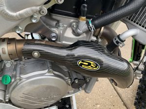 Carbon Fiber Header Heat Shield - For 19-21 Kawasaki KX450