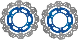 Front VEE Brake Rotors - Blue - VEE Style Brake Rotor - Blue Center Front Set