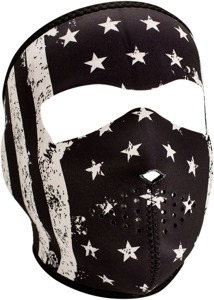 Full-Face Neoprene Mask - Face Mask B&W Vintage Flag