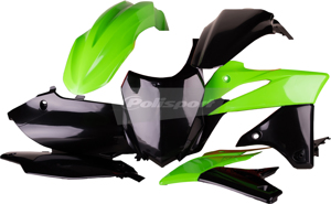 Plastic Body Kit - Original Green/Black - For 13-16 Kawasaki KX250F