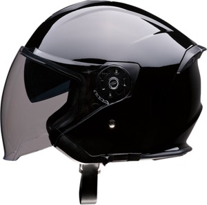 Road Max Solid Open Face Street Helmet Gloss Black Small