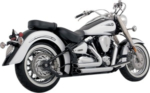 ShortShots Staggered Chrome Full Exhaust - For 99-07 Yamaha RoadStar