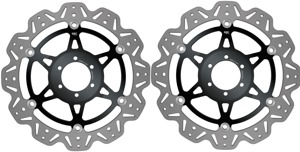 Front VEE Brake Rotors - Black - VEE Style Brake Rotor - Black Center Front Set