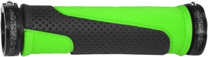 Fluorescent Green & Black 997 Lock-On Open End Locking ATV Grips w/ End Plugs - Also fits Watercraft & MTB