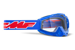 FMF PowerBomb OTG Rocket Goggles Blue Clear Lens - Over-the-glasses goggles with clear lens