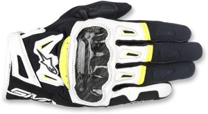 SMX-2 V2 Air Carbon Motorcycle Gloves Black/White/Yellow X-Large