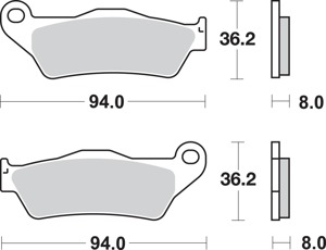 Sintered Brake Pads - 671Ls Sint Brake Pads Sbs