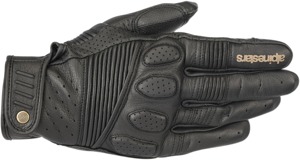 Crazy 8 Leather Motorcycle Gloves Black X-Large