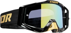 Sniper Pro Black / Gold Solid Goggles - Gold Dual Lens