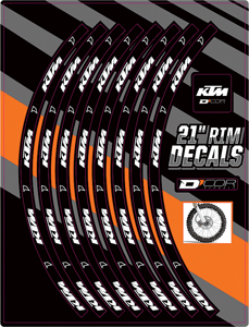 Rim Decals 21" KTM Logo Front - For 00-17 KTM 125-450 SX/F SXS/F