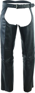 River Road Longhaul Leather Chaps Black - 2XL