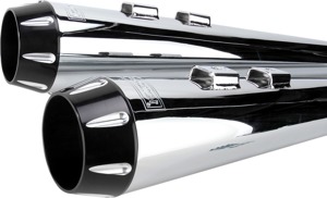 4" Chrome Megaphone Slip On Exhaust w/ Black End Cap & 2.5" Baffle