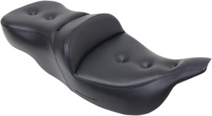 Heated Road Sofa Pillow Leather 2-Up Seat Black Gel - For FLHT FLTR