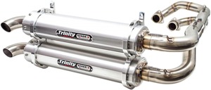 Stage 5 Full Exhaust - Dual Brushed Mufflers - For 16-21 RZR S & Defender 1000