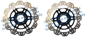 Front VEE Brake Rotors - Black - VEE Style Brake Rotor - Black Center Front Set