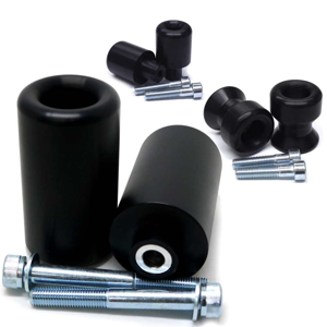 Complete Frame Sliders Kit - Black - For 17-19 Suzuki SV650