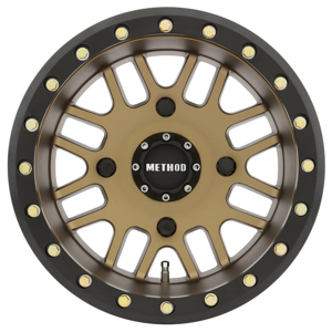 MR406 UTV Beadlock 14x10 5+5/-2mm 4x156 132mm CB Bronze w/MT Blk Ring Wheel