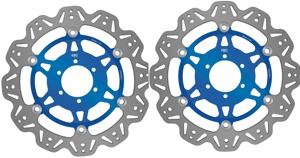 Front VEE Brake Rotors - Blue - VEE Style Brake Rotor - Blue Center Front Set