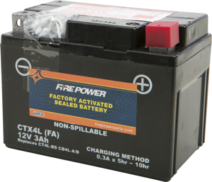 Factory Activated Sealed Battery - Replaces YTX4L-BS & YT4L-BS