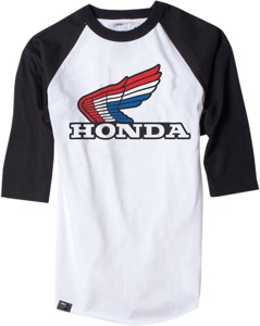 Men's Honda Vintage Baseball Tee - Honda Vint Bb Tee Whtblk Xl