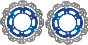 Front VEE Brake Rotors - Blue - VEE Style Brake Rotor - Blue Center Front Kit