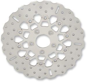 10 Button Contour Floating Rear Brake Rotor - Polished Center