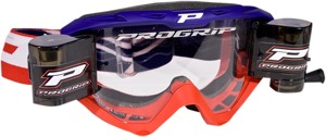 3450 Red / Blue Riot Goggles - Light Sensitive Lens w/ Roll-Off System