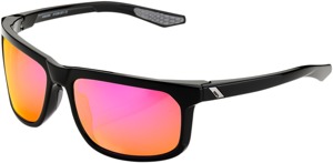 Hakan Sunglasses Black w/ Purple Mirror Lens