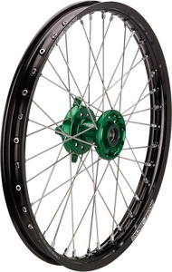 SX-1 Black Green 1.60x21 Complete Front Wheel - For 06-22 Kawasaki KX250F KX450F