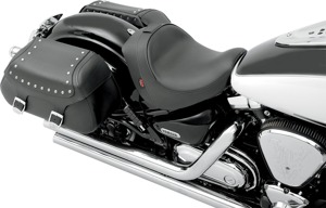 Plain Vinyl Solo Seat Black EZ Mount Low - For 99-13 Yamaha Road Star