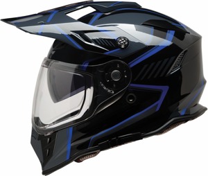 Z1R Range 2.0 Voyager Helmet XS Blue/Black/Gray Gloss - Dual sport helmet with drop-down sun visor