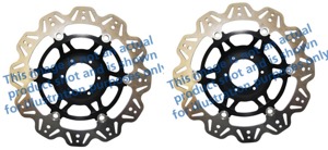 Front VEE Brake Rotors - Black - VEE Style Brake Rotor - Black Center Front Set