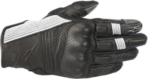 Mustang V2 Leather Motorcycle Gloves Black/White Large